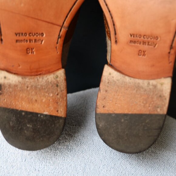 Paul Fredrick 8.5-M Cognac Spectator Oxford Mens Dress Shoes - Picture 12 of 14